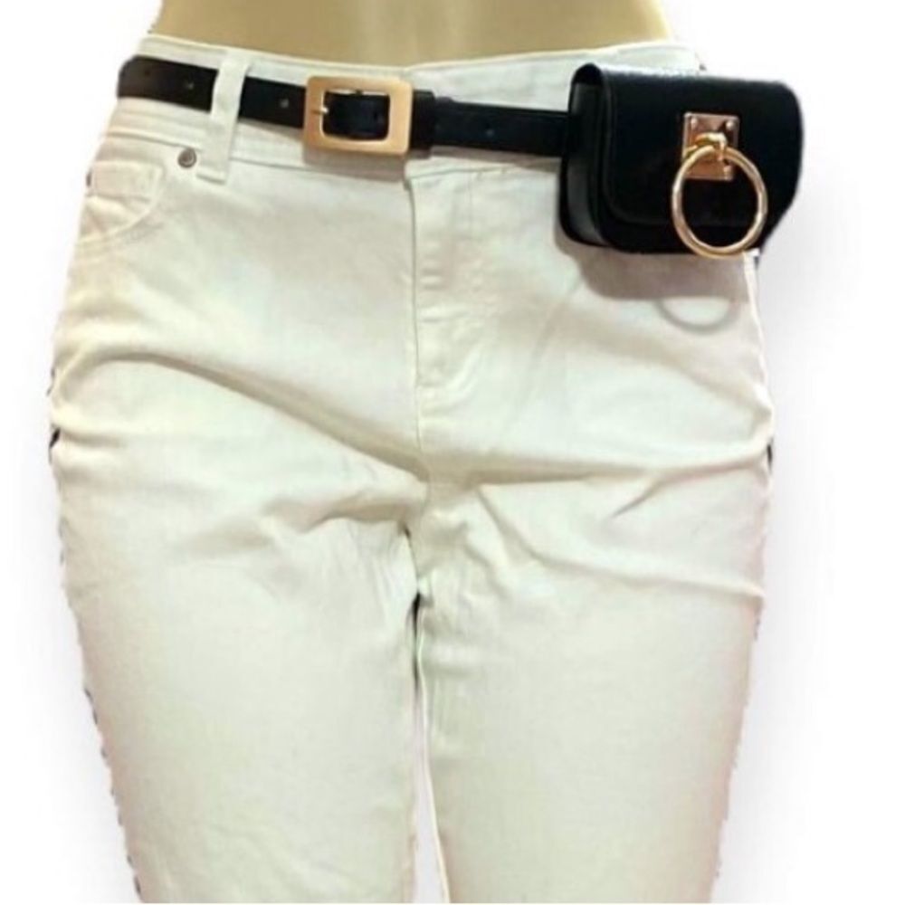 Chic Black Faux Leather Fanny Pack Micro Mini Bag NWT